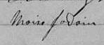 Signature de Moise Jodoin: 11 octobre 1863 Signature de Moise Jodoin: 11 octobre 1863