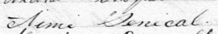 Signature de Aimé Senécal: 5 octobre 1880 Signature de Aimé Senécal: 5 octobre 1880
