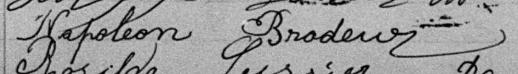 Signature de Napoleon Brodeur: 15 février 1887 Signature de Napoleon Brodeur: 15 février 1887
