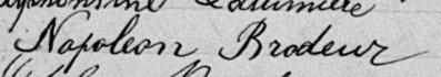 Signature de Napoleon Brodeur: 22 juillet 1888 Signature de Napoleon Brodeur: 22 juillet 1888