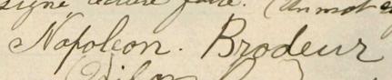 Signature de Napoleon Brodeur: 23 août 1901 Signature de Napoleon Brodeur: 23 août 1901