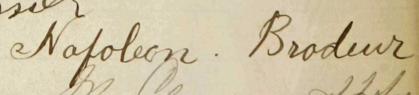 Signature de Napoleon Brodeur: 12 novembre 1901 Signature de Napoleon Brodeur: 12 novembre 1901
