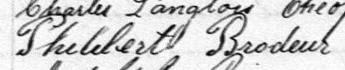 Signature de Philibert Brodeur: 11 mai 1885 Signature de Philibert Brodeur: 11 mai 1885
