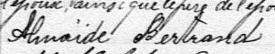 Signature de Almaïde Bertrand: 19 février 1884 Signature de Almaïde Bertrand: 19 février 1884