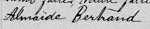 Signature de Almaïde Bertrand: 13 juillet 1892 Signature de Almaïde Bertrand: 13 juillet 1892