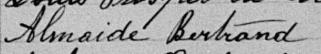 Signature de Almaïde Bertrand: 10 janvier 1893 Signature de Almaïde Bertrand: 10 janvier 1893