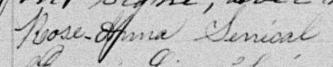 Signature de Rose-Anna Senécal: 20 octobre 1891 Signature de Rose-Anna Senécal: 20 octobre 1891