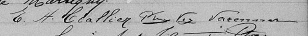 Signature de E. A. Coallier: 5 août 1873 Signature de E. A. Coallier: 5 août 1873