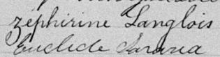 Signature de Zéphirine Langlois: 24 décembre 1897 Signature de Zéphirine Langlois: 24 décembre 1897