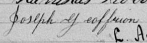 Signature de Joseph Geoffrion: premier juillet 1893 Signature de Joseph Geoffrion: premier juillet 1893