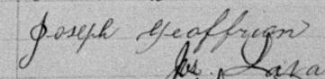 Signature de Joseph Geoffrion: 10 décembre 1896 Signature de Joseph Geoffrion: 10 décembre 1896