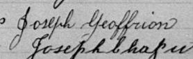 Signature de Joseph Geoffrion: 29 août 1898 Signature de Joseph Geoffrion: 29 août 1898