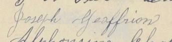 Signature de Joseph Geoffrion: 28 avril 1901 Signature de Joseph Geoffrion: 28 avril 1901