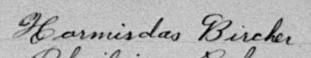 Signature de Hormisdas Bircher: 23 janvier 1899 Signature de Hormisdas Bircher: 23 janvier 1899