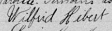 Signature de Wilfrid Hébert: premier juillet 1891 Signature de Wilfrid Hébert: premier juillet 1891
