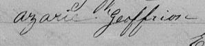 Signature de Azarie Geoffrion: 24 février 1875 Signature de Azarie Geoffrion: 24 février 1875