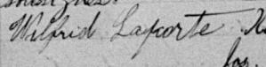 Signature de Wilfrid Laporte: 6 février 1894 Signature de Wilfrid Laporte: 6 février 1894