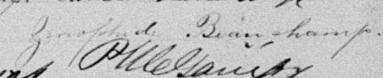Signature de Zénophide Beauchamp: 7 avril 1891 Signature de Zénophide Beauchamp: 7 avril 1891