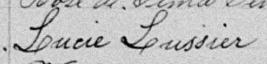 Signature de Lucie Lussier: 20 octobre 1891 Signature de Lucie Lussier: 20 octobre 1891