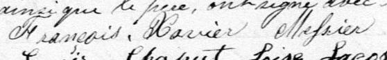 Signature de François Xavier Messier: 21 mars 1878 Signature de François Xavier Messier: 21 mars 1878