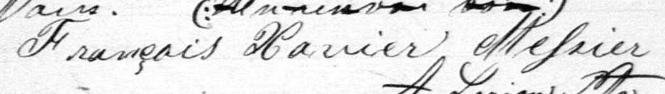 Signature de François Xavier Messier: 14 août 1878 Signature de François Xavier Messier: 14 août 1878