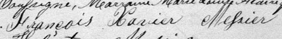 Signature de François Xavier Messier: 21 novembre 1878 Signature de François Xavier Messier: 21 novembre 1878