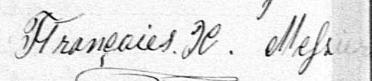 Signature de François X. Messier: 23 janvier 1884 Signature de François X. Messier: 23 janvier 1884