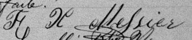Signature de F X Messier: 13 mars 1895 Signature de F X Messier: 13 mars 1895