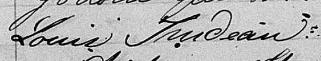 Signature de Louis Trudeau: premier février 1873 Signature de Louis Trudeau: premier février 1873