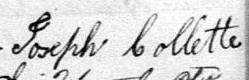 Signature de Joseph Collette: 5 novembre 1878 Signature de Joseph Collette: 5 novembre 1878