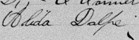 Signature de Alida Dalpe: 19 juin 1893 Signature de Alida Dalpe: 19 juin 1893