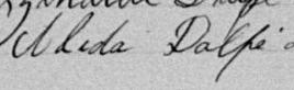 Signature de Alida Dalpé: 16 février 1895 Signature de Alida Dalpé: 16 février 1895