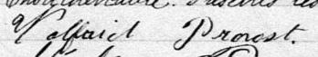 Signature de Wilfrid Provost: 18 novembre 1881 Signature de Wilfrid Provost: 18 novembre 1881
