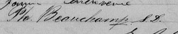 Signature de Ph. Beauchamp S. D.: 15 août 1875 Signature de Ph. Beauchamp S. D.: 15 août 1875