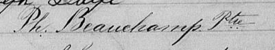 Signature de Ph. Beauchamp Ptre: 6 novembre 1875 Signature de Ph. Beauchamp Ptre: 6 novembre 1875