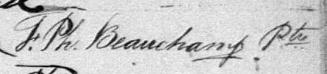 Signature de F. Ph. Beauchamp Ptre: 10 février 1879 Signature de F. Ph. Beauchamp Ptre: 10 février 1879