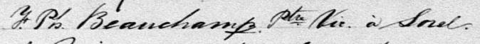 Signature de F. Ph. Beauchamp Ptre: 8 août 1881 Signature de F. Ph. Beauchamp Ptre: 8 août 1881