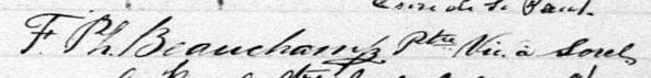 Signature de F. Ph. Beauchamp Ptre: 10 juillet 1882 Signature de F. Ph. Beauchamp Ptre: 10 juillet 1882