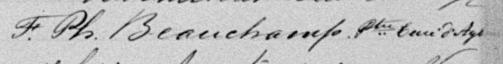 Signature de F. Ph. Beauchamp Ptre: 10 juin 1891 Signature de F. Ph. Beauchamp Ptre: 10 juin 1891