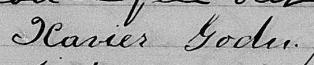Signature de Xavier Godu: 19 août 1876 Signature de Xavier Godu: 19 août 1876
