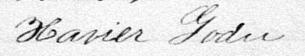 Signature de Xavier Godu: 16 février 1878 Signature de Xavier Godu: 16 février 1878