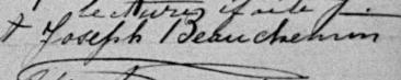 Signature de Joseph Beauchemin: 10 février 1895 Signature de Joseph Beauchemin: 10 février 1895
