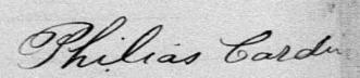 Signature de Philias Cardin: 4 février 1879 Signature de Philias Cardin: 4 février 1879
