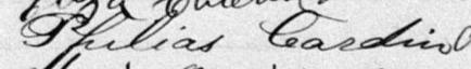 Signature de Philias Cardin: 24 février 1879 Signature de Philias Cardin: 24 février 1879