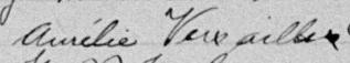 Signature de Aurélie Versailles: 9 mai 1898 Signature de Aurélie Versailles: 9 mai 1898