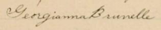 Signature de Georgianna Brunelle: 26 février 1900 Signature de Georgianna Brunelle: 26 février 1900