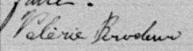 Signature de Valérie Brodeur: 26 novembre 1891 Signature de Valérie Brodeur: 26 novembre 1891