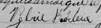 Signature de Valerie Brodeur: 11 avril 1897 Signature de Valerie Brodeur: 11 avril 1897