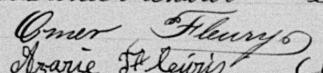 Signature de Omer Fleury: 22 février 1892 Signature de Omer Fleury: 22 février 1892