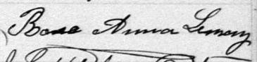 Signature de Rose Anna Lemay: 18 février 1882 Signature de Rose Anna Lemay: 18 février 1882